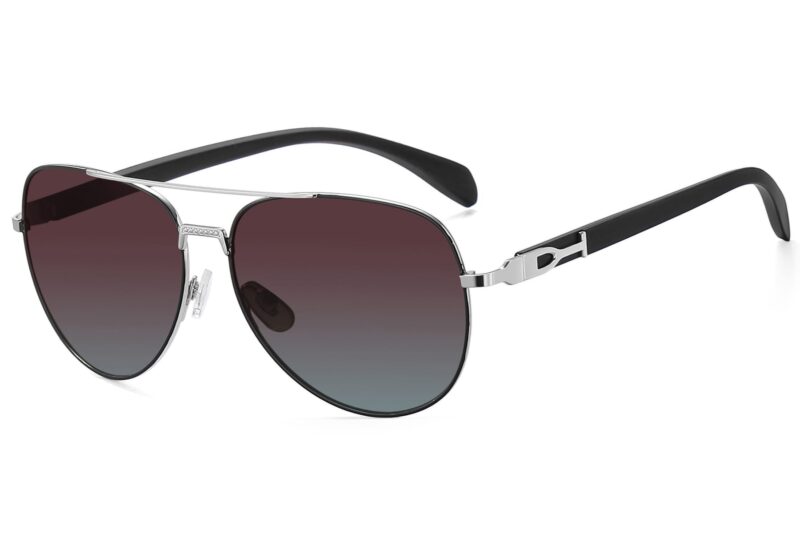 P499GR - Aviator Wood Print Sunglasses - Image 5