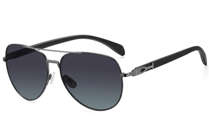P499GR - Aviator Wood Print Sunglasses - Image 7