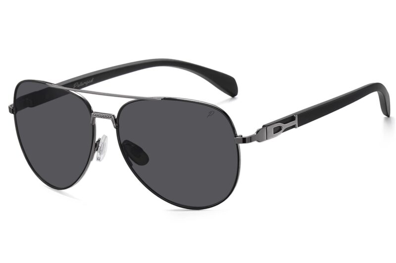 P499P - Polarized Aviator Wood Print Sunglasses - Image 3