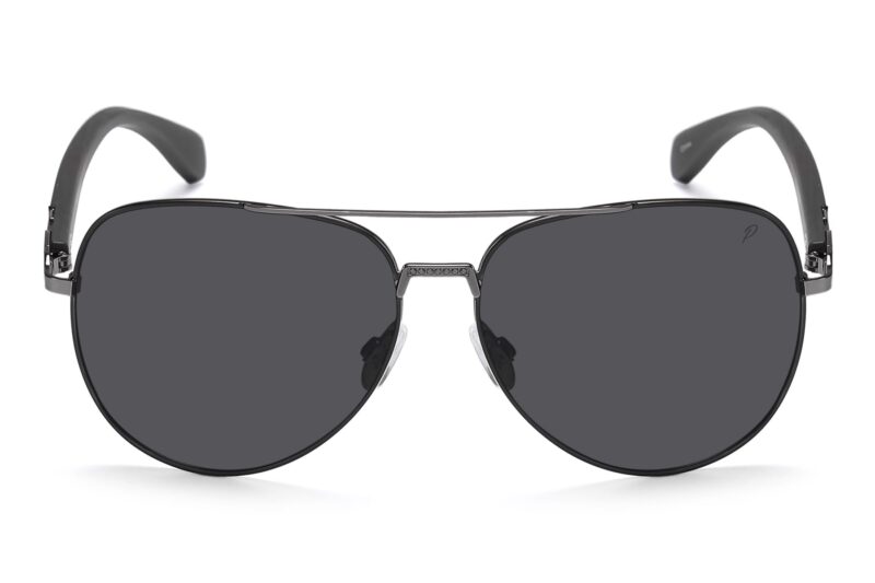 P499P - Polarized Aviator Wood Print Sunglasses - Image 4