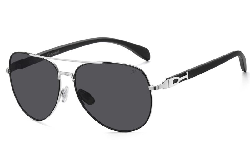 P499P - Polarized Aviator Wood Print Sunglasses - Image 7