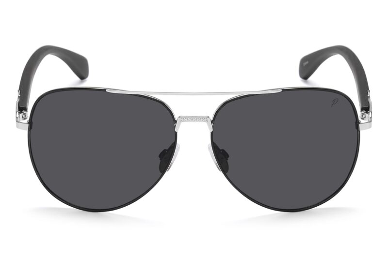 P499P - Polarized Aviator Wood Print Sunglasses - Image 8