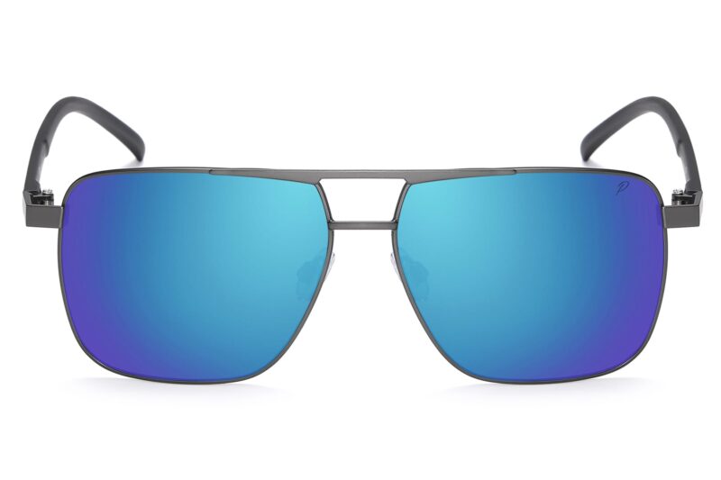 P501PRV - Polarized Square Aviator Sunglasses w/ Carbon Fiber Print - Image 2
