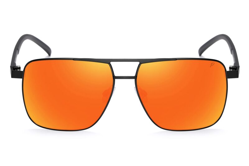 P501PRV - Polarized Square Aviator Sunglasses w/ Carbon Fiber Print - Image 4