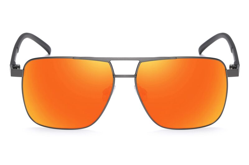 P501PRV - Polarized Square Aviator Sunglasses w/ Carbon Fiber Print - Image 8