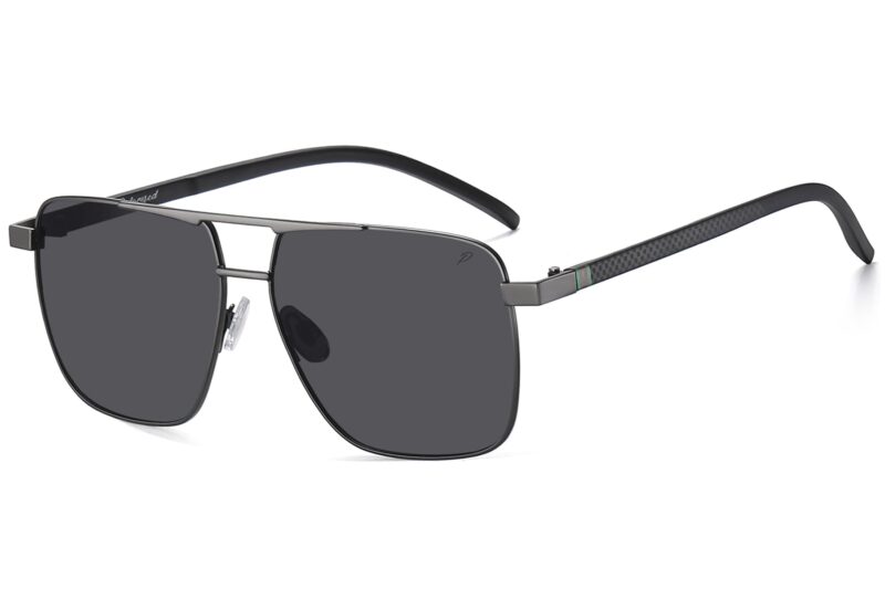 P501PRV - Polarized Square Aviator Sunglasses w/ Carbon Fiber Print - Image 9