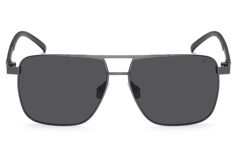 P501PRV - Polarized Square Aviator Sunglasses w/ Carbon Fiber Print - Image 10