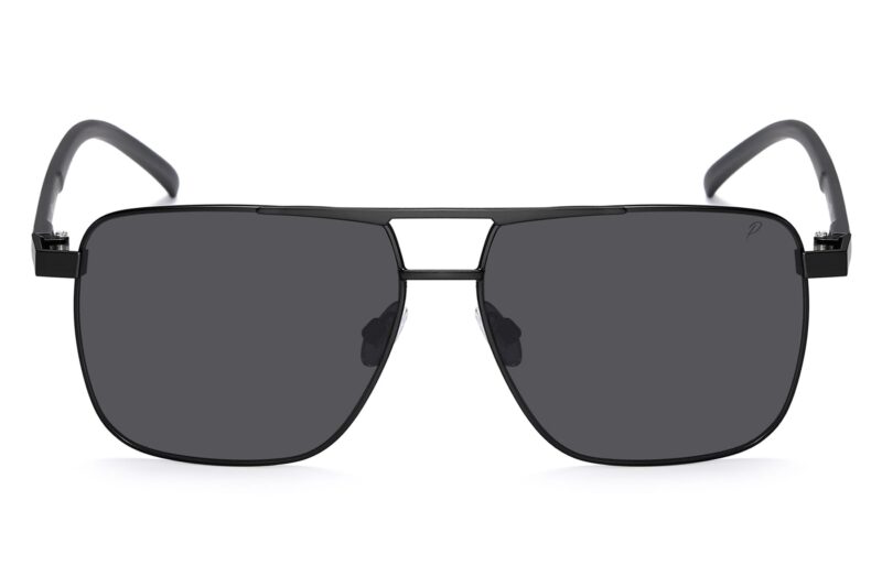 P501PRV - Polarized Square Aviator Sunglasses w/ Carbon Fiber Print - Image 12