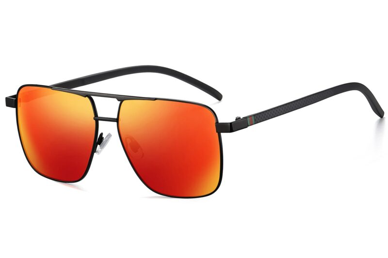 P501RV - Square Aviator Sunglasses w/ Carbon Fiber Print