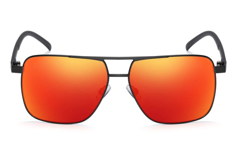 P501RV - Square Aviator Sunglasses w/ Carbon Fiber Print - Image 2