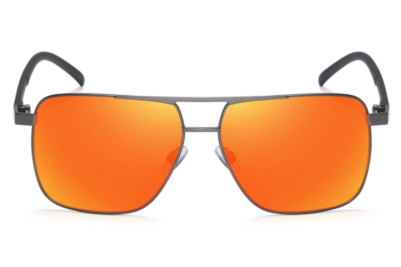 P501RV - Square Aviator Sunglasses w/ Carbon Fiber Print - Image 8