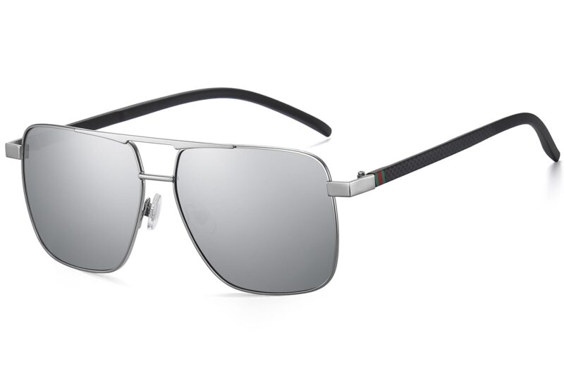 P501RV - Square Aviator Sunglasses w/ Carbon Fiber Print - Image 11