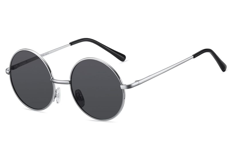 S493SD - Classic Round Smoke Sunglasses - Image 7