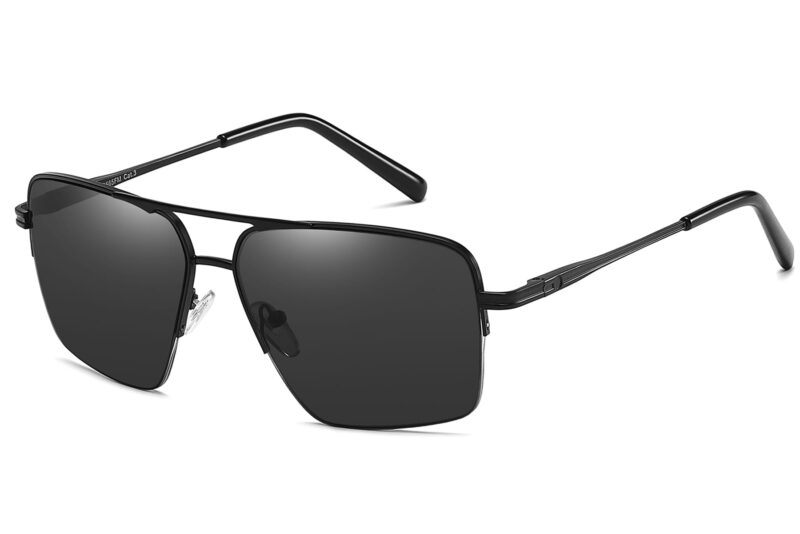 S565FM - Squared Aviator Sunglasses - Image 9