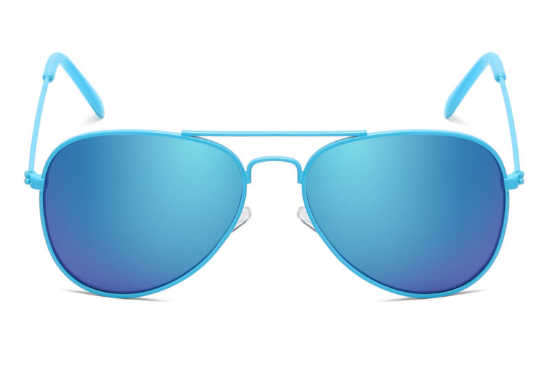 K001RV - Kids Neon Aviator Sunglasses - Image 2