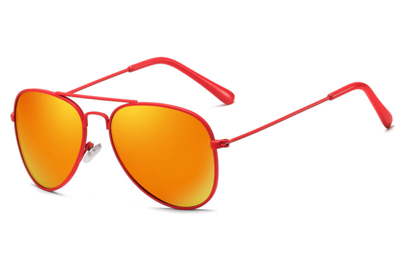 K001RV - Kids Neon Aviator Sunglasses - Image 3