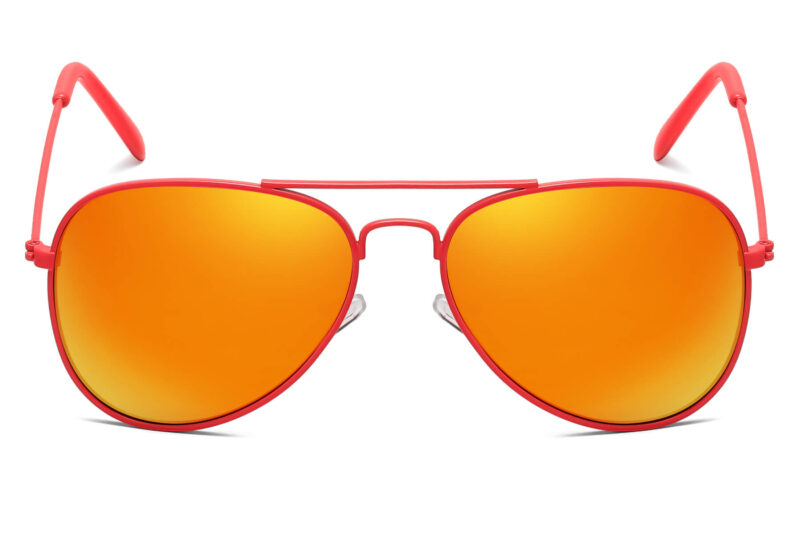 K001RV - Kids Neon Aviator Sunglasses - Image 4