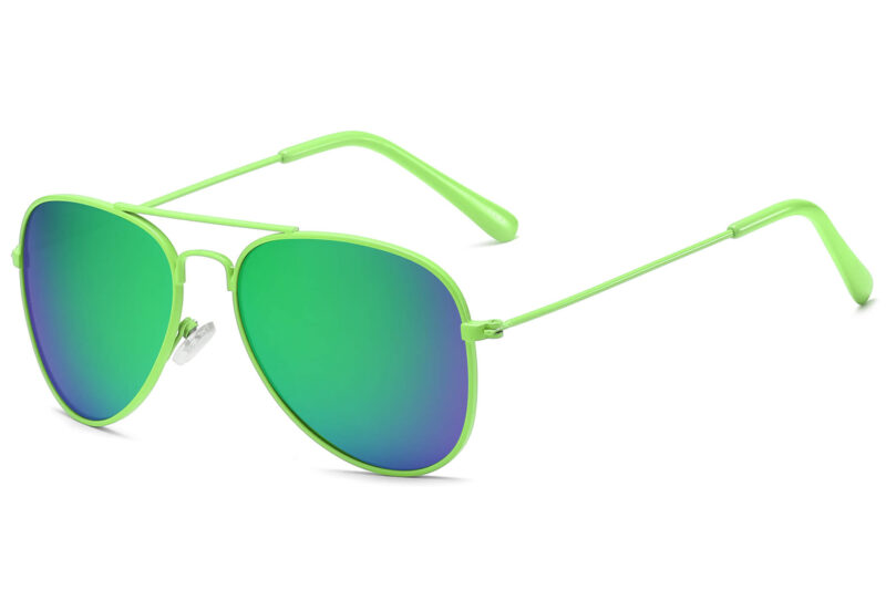 K001RV - Kids Neon Aviator Sunglasses - Image 7