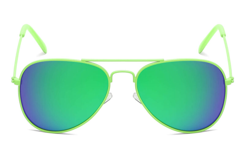 K001RV - Kids Neon Aviator Sunglasses - Image 8