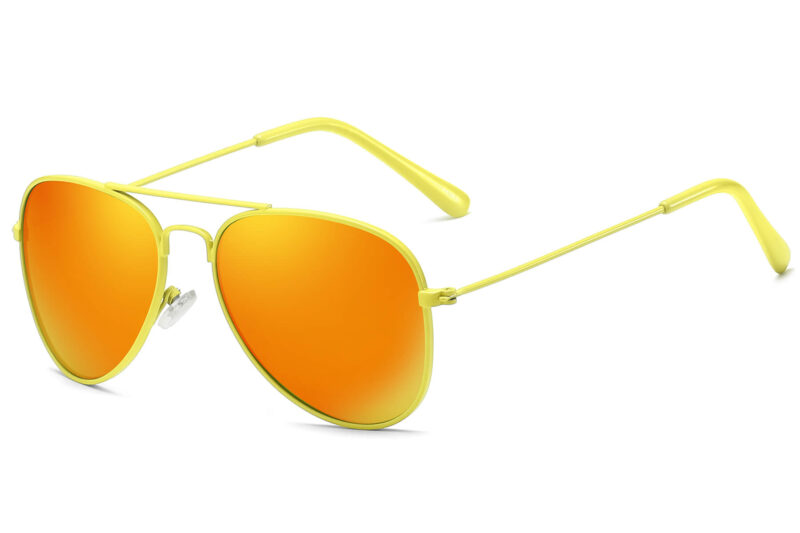 K001RV - Kids Neon Aviator Sunglasses - Image 9