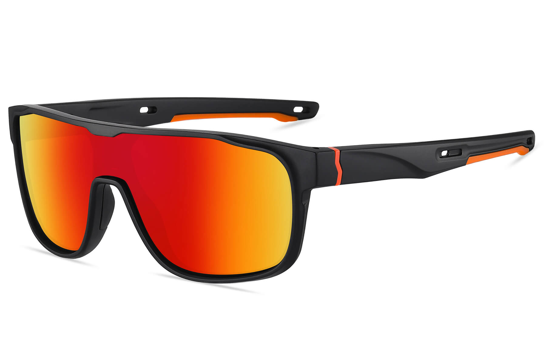 A014RV - Compact Sport Shield Sunglasses (Enhanced Color Mirror)