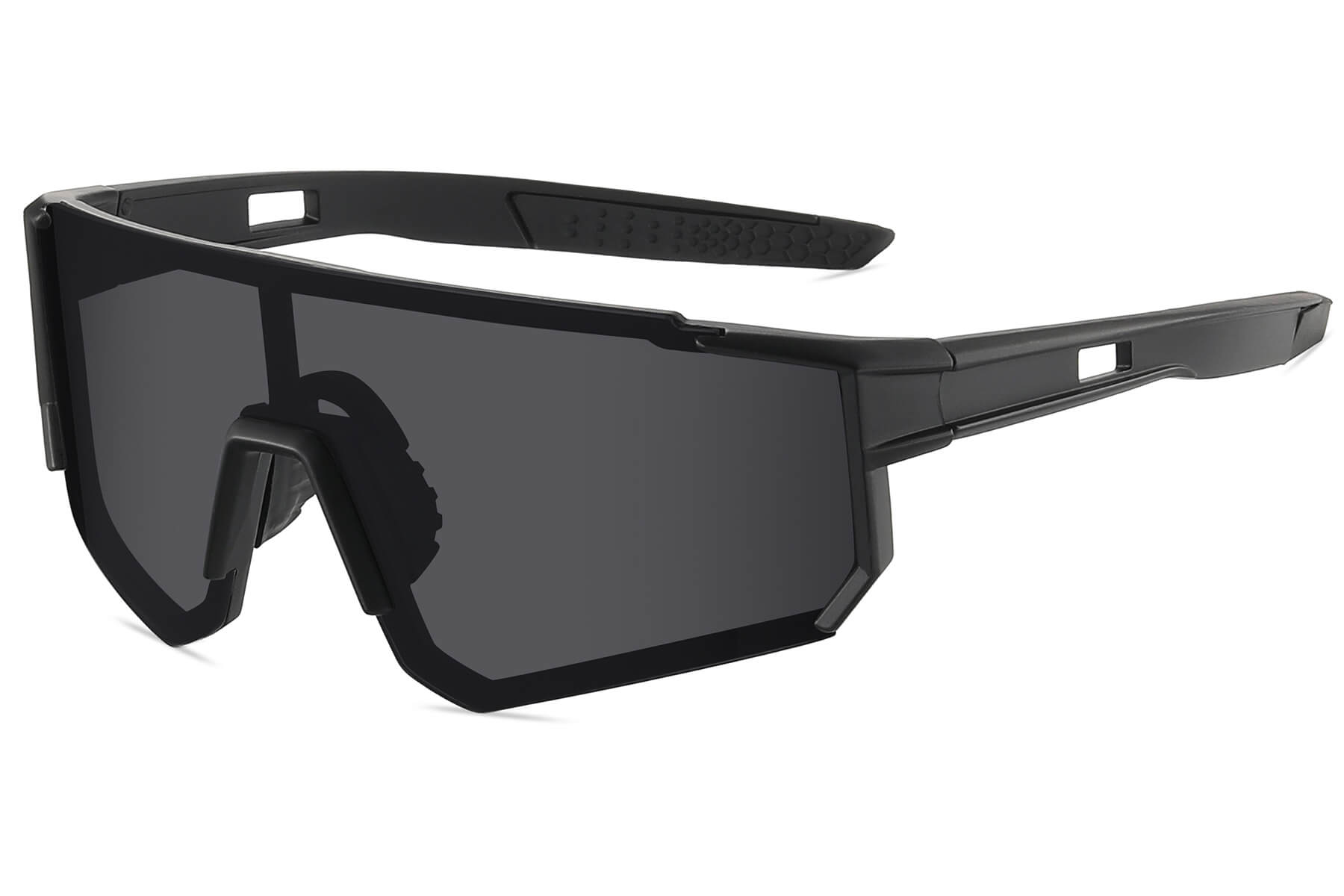 C556BSD - Sport Shield Sunglasses (Black/Smoke)