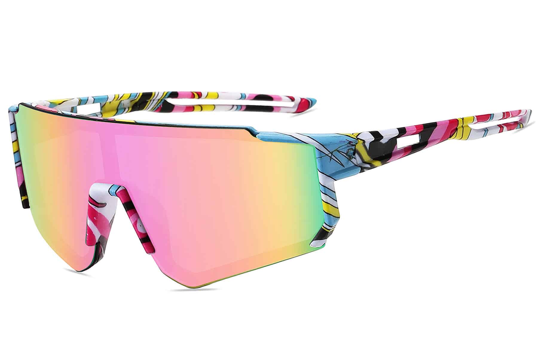 K024TRV - Kids Comic Sport Shield Sunglasses (Color Mirror)