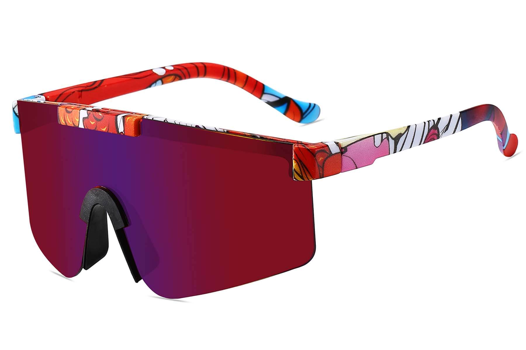 K026TRV - Kids Sport Shield Comic Sunglasses