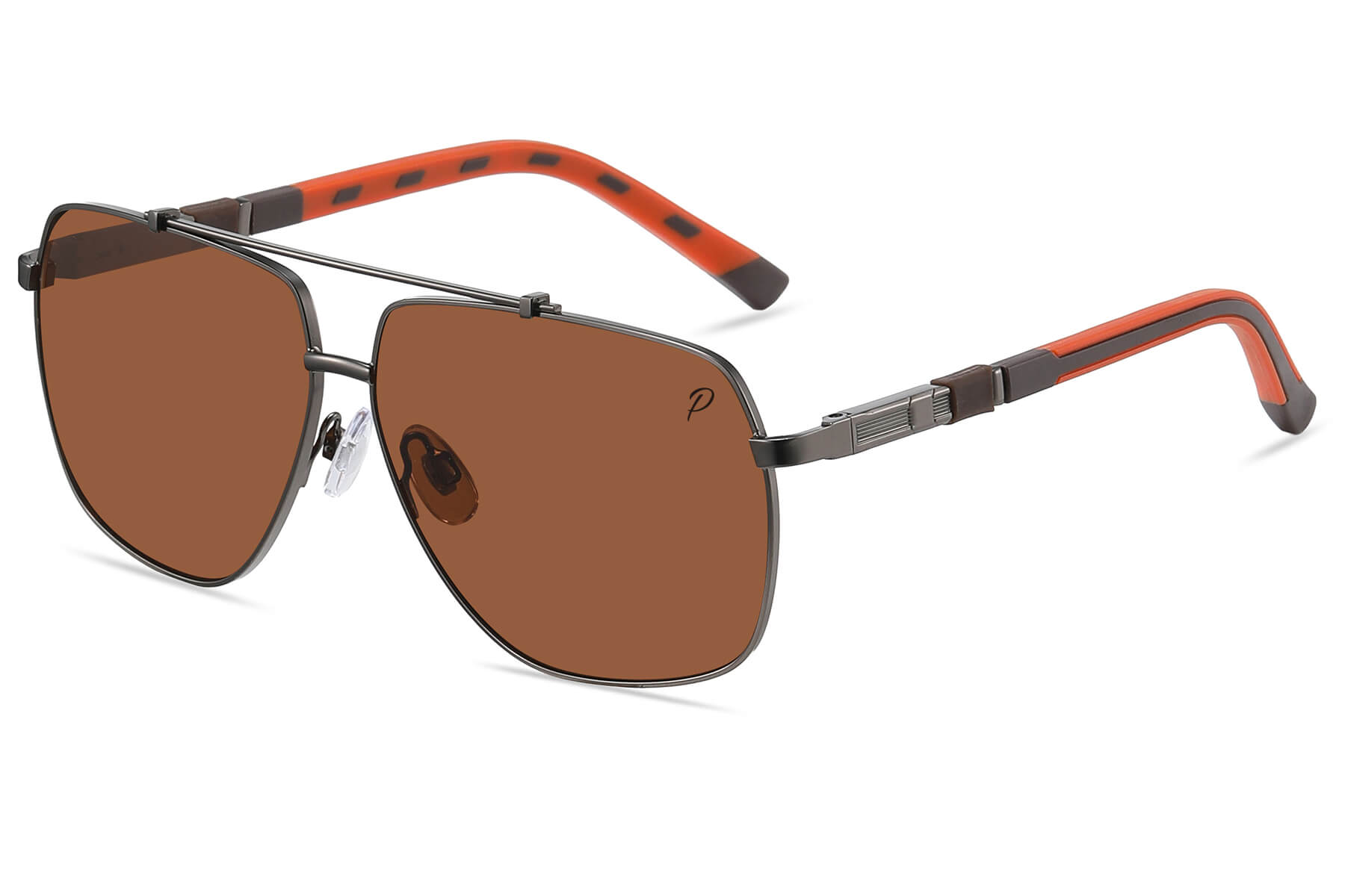 M001P - Polarized Trendy Navigator Sunglasses (Smoke)