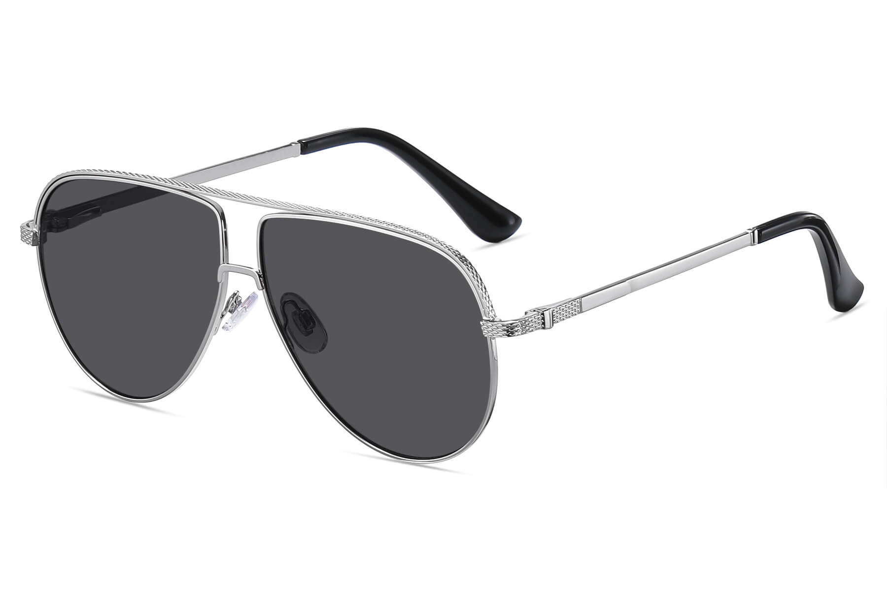 M002SD - Trendy Aviator Sunglasses (Smoke)