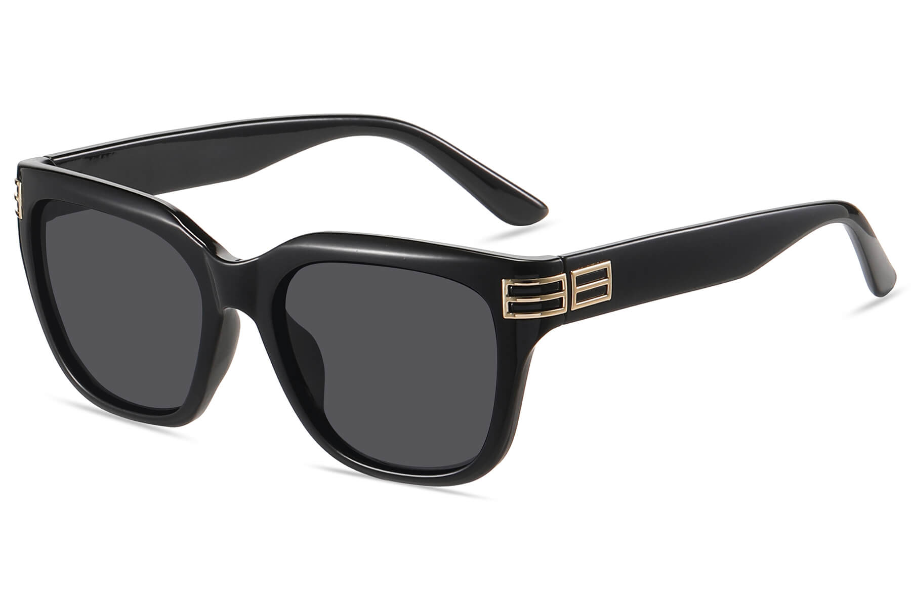 W003SD - Square Cat-Eye Fashion Sunglasses (Smoke)