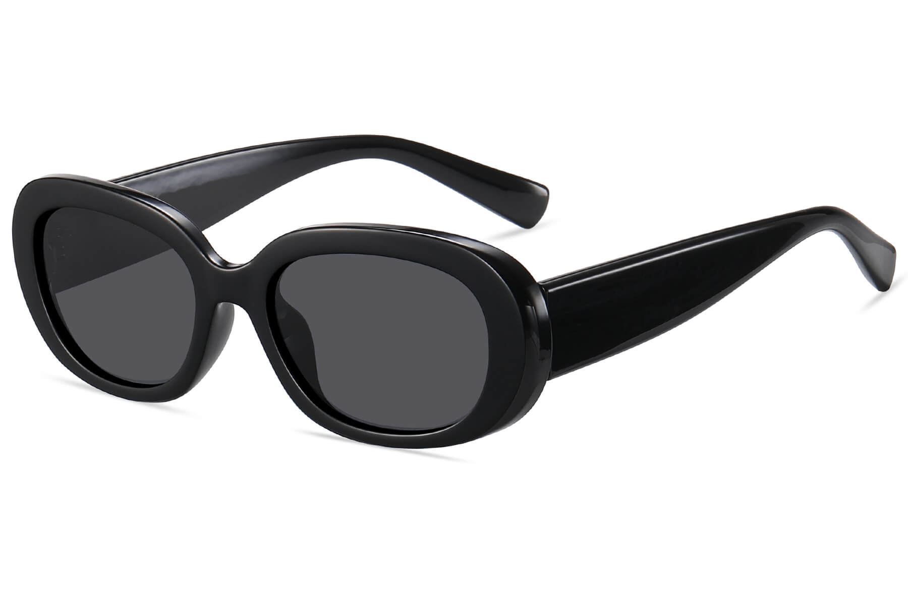W004SD - Oval Fashion Sunglasses (Smoke)