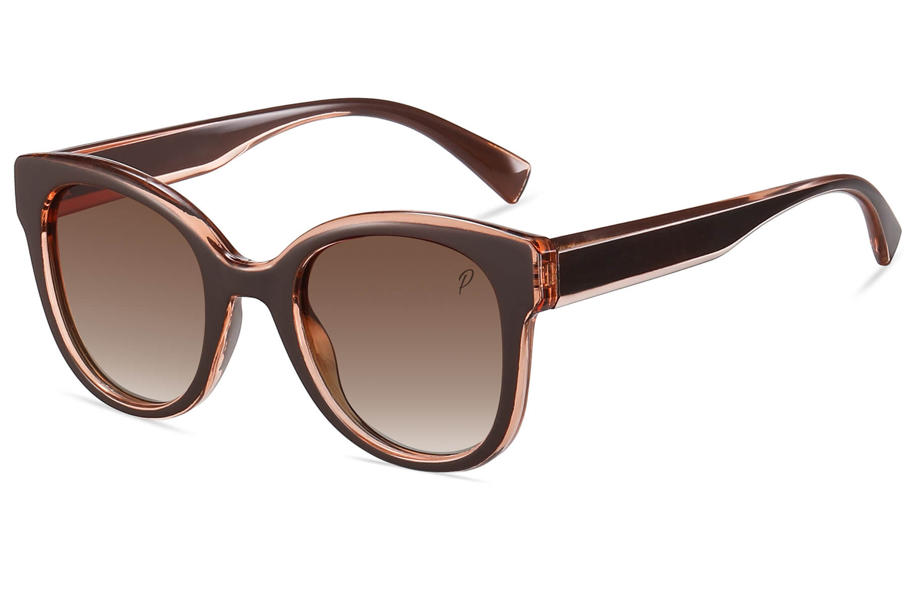 W007PGR - Rounded Cat-Eye Fashion Sunglasses (Polarized Gradient)