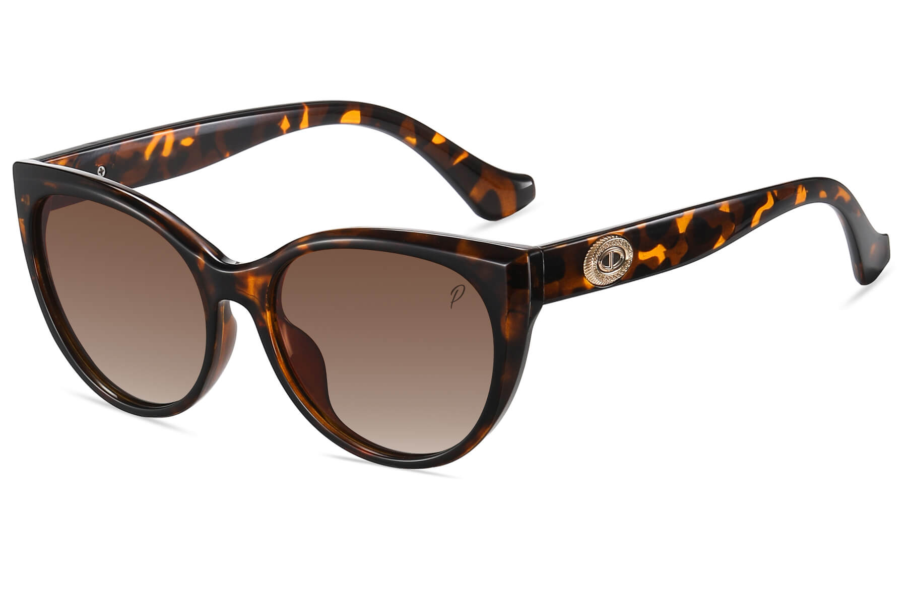 W009PGR - Rounded Cat-Eye Fashion Sunglasses (Polarized Gradient)