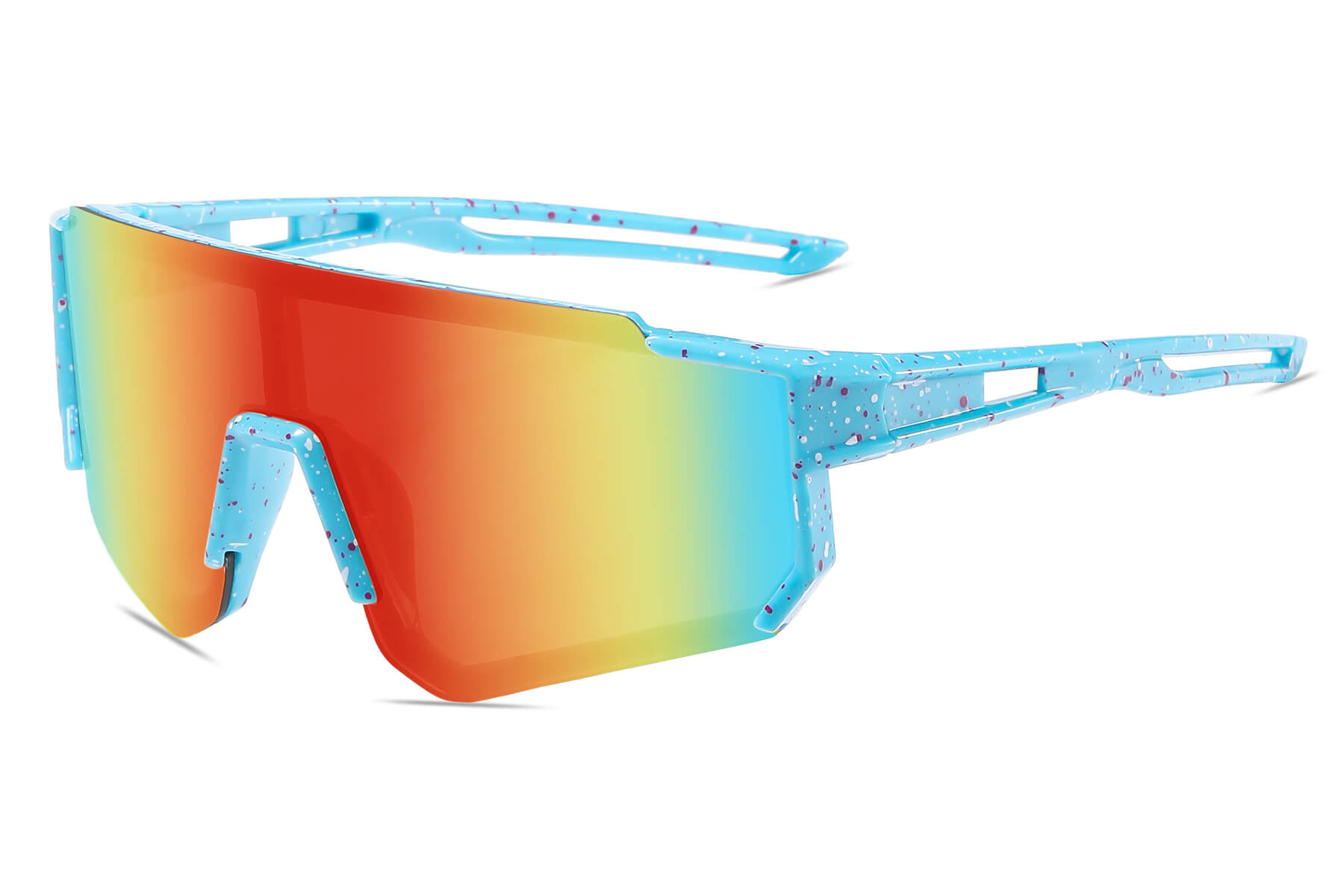 J048RV - Kids Speckle Sport Shield Sunglasses (Color Mirror)