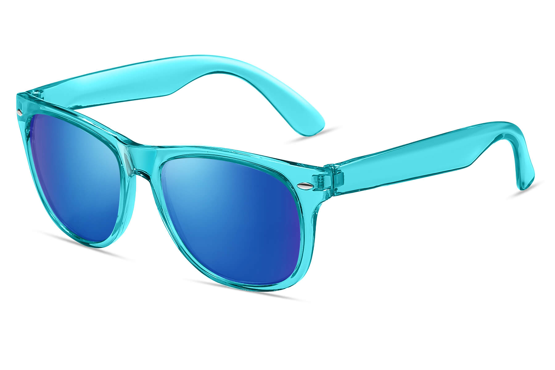 J049CRV - Kids Neon Crystal Classic Sunglasses (Color Mirror)